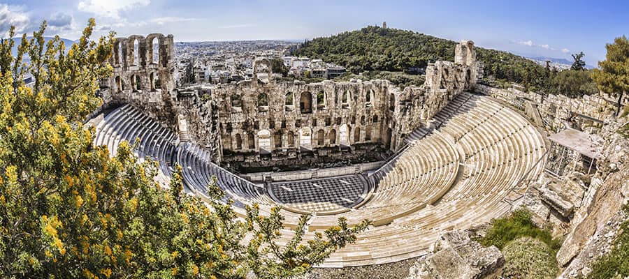 Famous Odeon theatre on your Athens cruise